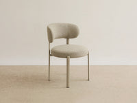Ponent spisestuestol – rund rygg, bouclé, beige