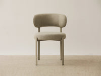 Ponent spisestuestol – rund rygg, bouclé, beige