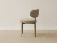 Ponent spisestuestol – rund rygg, bouclé, beige
