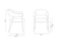 Hera spisestol – offwhite bouclé med treben og armlener