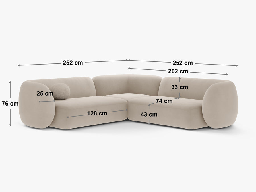 Hjørnemodulsofa Kate – 252 × 252 cm