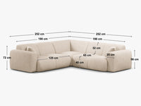 Symmetrisk hjørnesofa Molino
