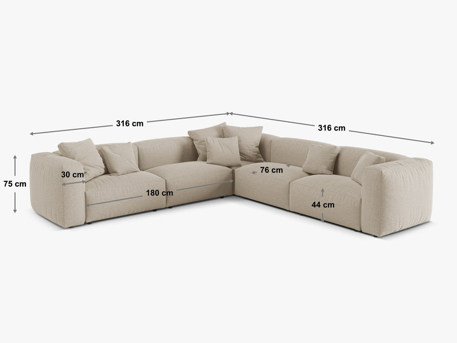 Modulsofa Martina – symmetrisk hjørnesofa XL