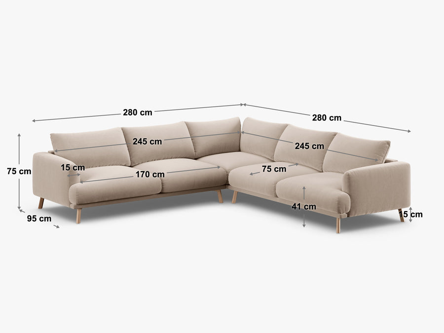 Symmetrisk hjørnesofa Naomi