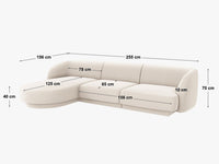 Miley hjørnesofa 255x156cm – Harmoniske former og moderne komfort
