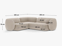 Hjørnemodulsofa Kate – 252 × 220 cm