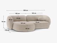 Hjørnemodulsofa Kate – 255 × 176 cm