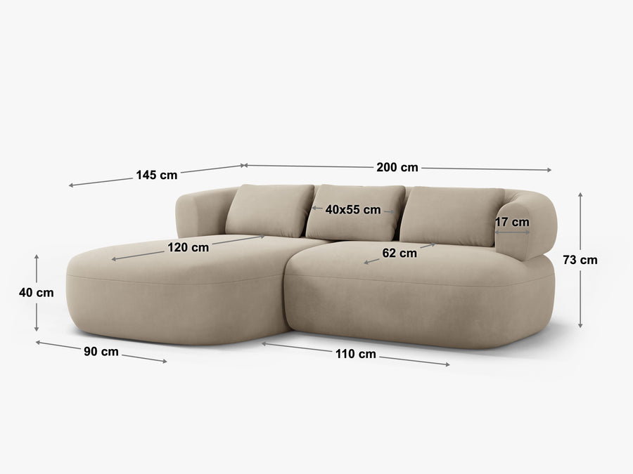 Hjørnesofa Jenny – 200 × 145 cm