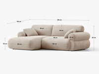 Hjørnesofa Ophelia – fløyel venstre / 236 × 164 cm