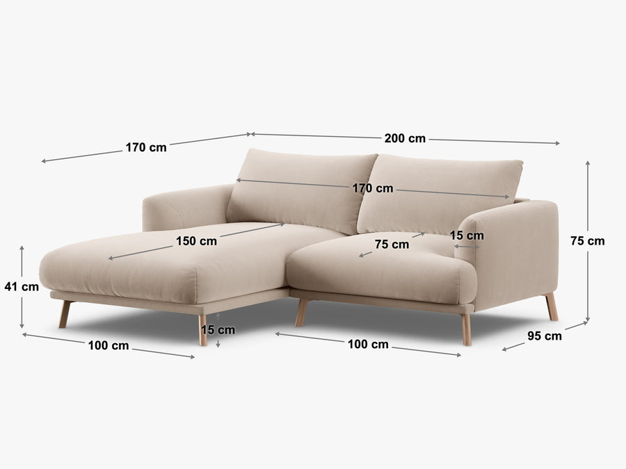 Hjørnesofa Naomi – 200 × 170 cm