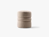 Alexa puff – sylinderformet puff i naturfarget bouclé