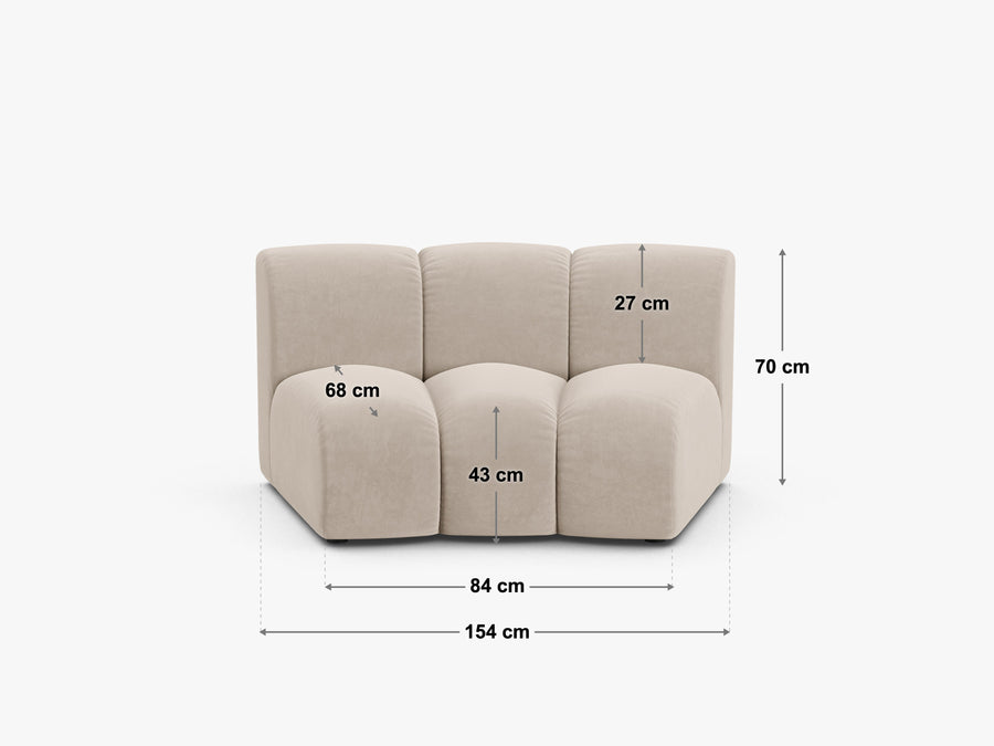 Modulsofa Lupine uten armlene – 154 × 95 cm