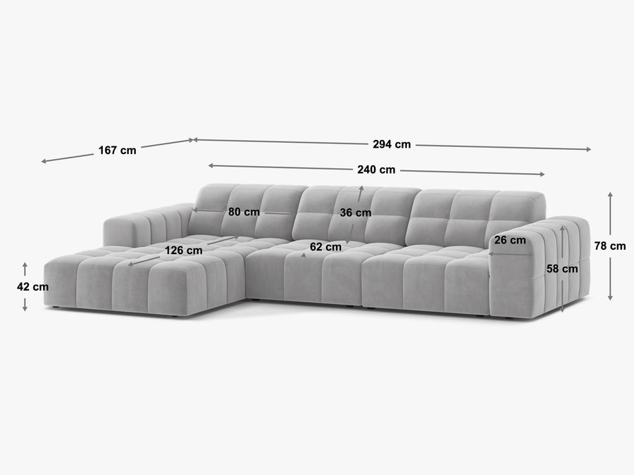 Hjørnesofa Jennifer – 294 × 167 cm