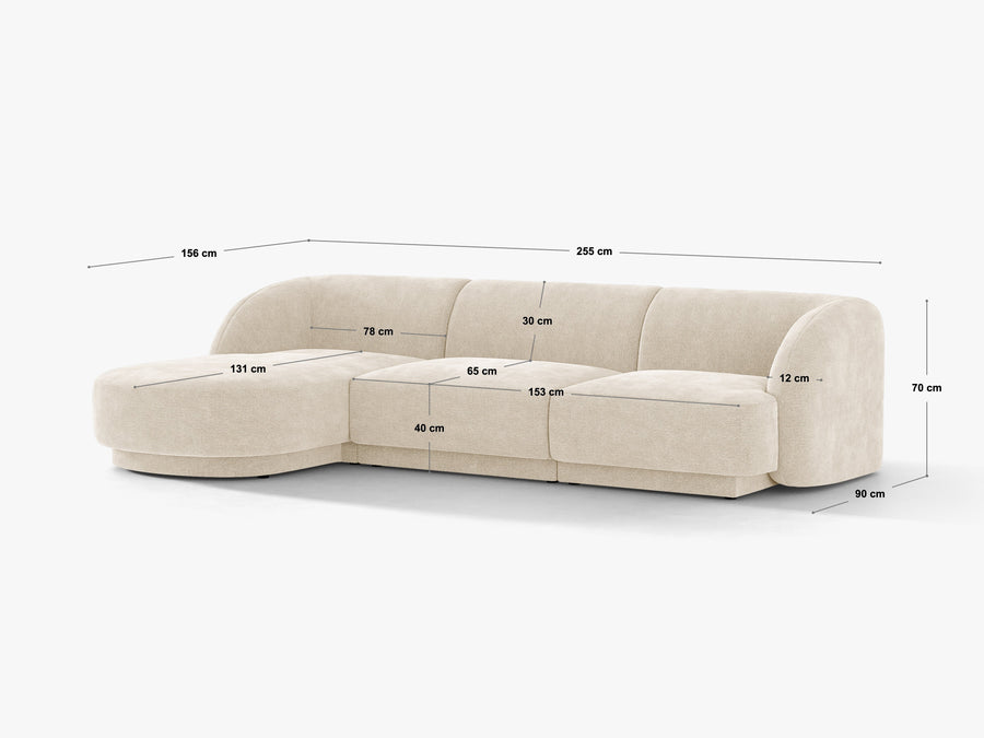 Hjørnesofa Miley – 255 × 156 cm