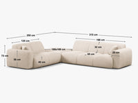 Hjørnesofa Molino – 315 × 250 cm