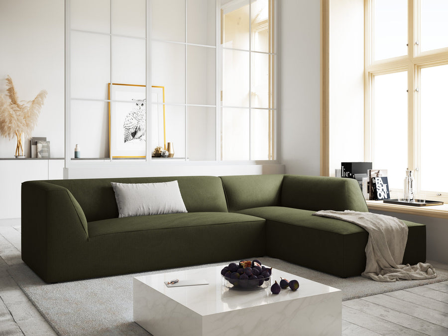 Ruby hjørnesofa 180 x 273 cm, høyre – Modulbasert sofa i kordfløyel