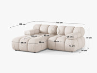Hjørnesofa Bellis – 188 × 155 cm