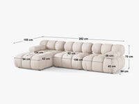 Hjørnesofa Bellis – 282 × 155 cm