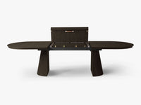 Mana spisebord – uttrekkbart 210–300 cm, oval form i valnøtt