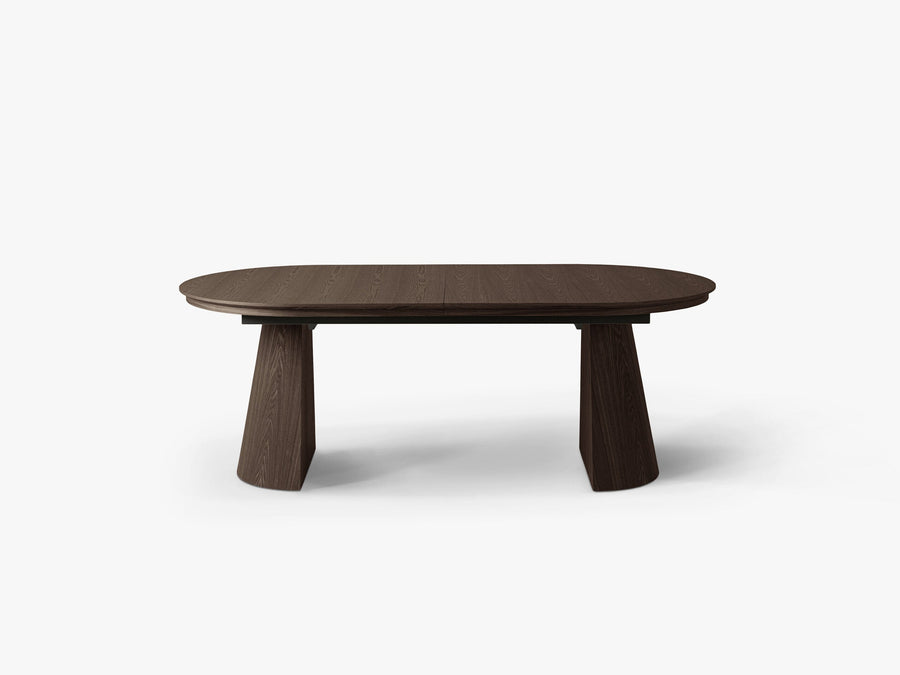 Mana spisebord – uttrekkbart 210–300 cm, oval form i valnøtt