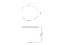 Daria sidebord – grå betong, organisk oval form (inne/ute)