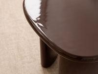 Lawrence sofabord – brun glossy finish med organisk form