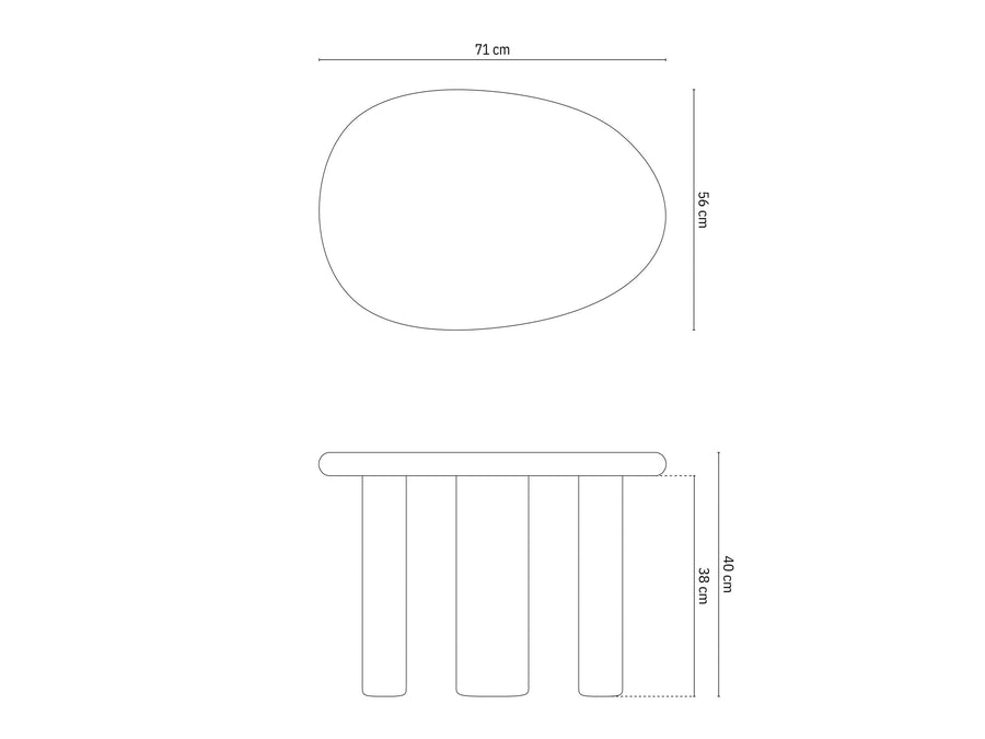 Lawrence sofabord – grønn glossy finish med organisk form