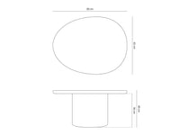 Daria sofabord – 85 cm i hvit betong, organisk oval form (inne/ute)