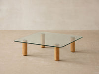 Moscarte sofabord i glass og tre – minimalistisk eleganse