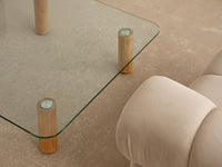 Moscarte sofabord i glass og tre – minimalistisk eleganse