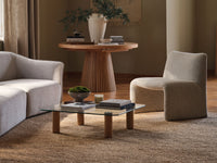 Moscarte sofabord i glass og tre – minimalistisk eleganse