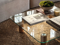 Moscarte sofabord i glass og tre – minimalistisk eleganse