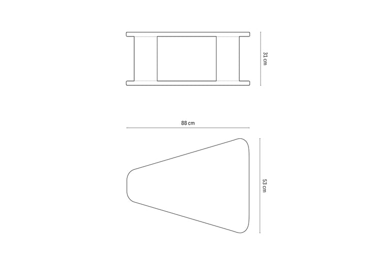 Sofabord Miley – tre / lys brun / svarte plastben / 53x31.5x88