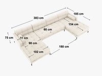 Mamaia panoramasofa 185 x 383 cm – Romslig komfort i “bubble”-design