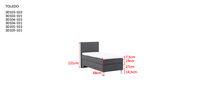 Dubbelseng Toledo 200 x 66 x 180