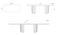 Nido eik spisebord 200/300cm