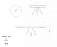 Toni eik spisebord 130/230 cm