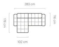 Tollo S (283x171cm.) – Elektrisk hjørnesofa med relax og sovefunksjon