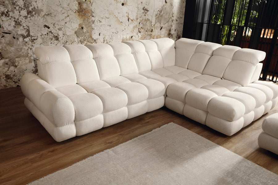 Hjørnesofa Tollo L 302×217 cm med elektrisk uttrekkbart sete