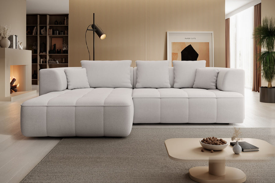 Hjørenesofa Albio (285x182cm) med elektrisk skyvedeler