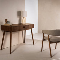 Skrivebord Clemente – lameller, valnøtt / 120 cm