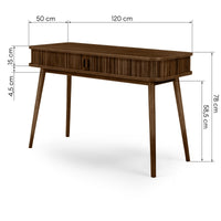 Skrivebord Clemente – lameller, valnøtt / 120 cm