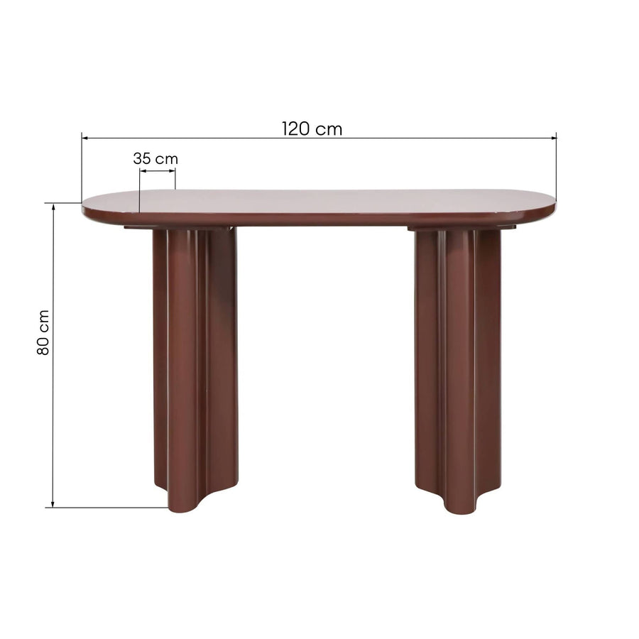 Jalo konsollbord 120 × 35 cm – vinrød/brun høyglans