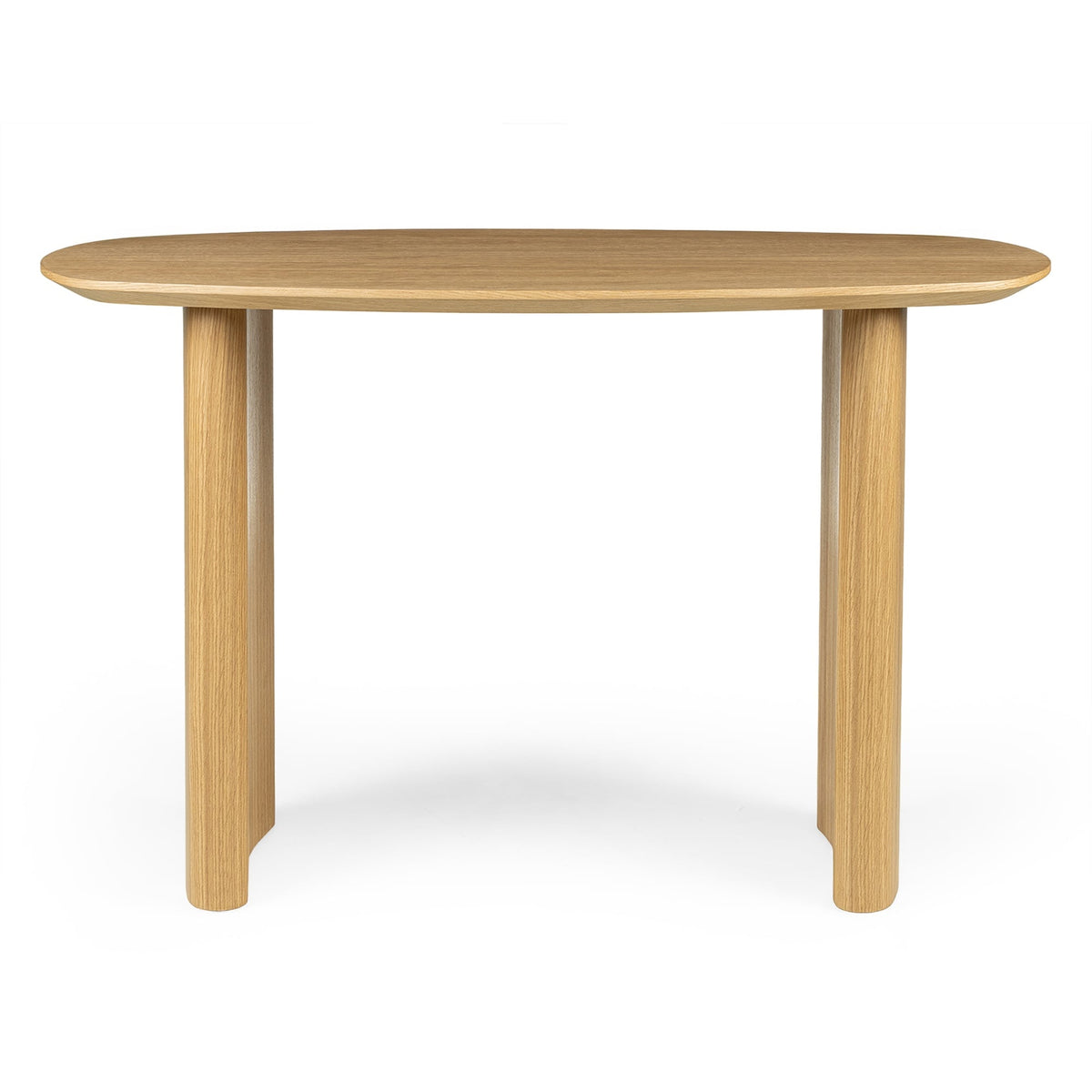 Oriento skrivebord – 120 cm med naturlig eikefinér og skulpturelle ben