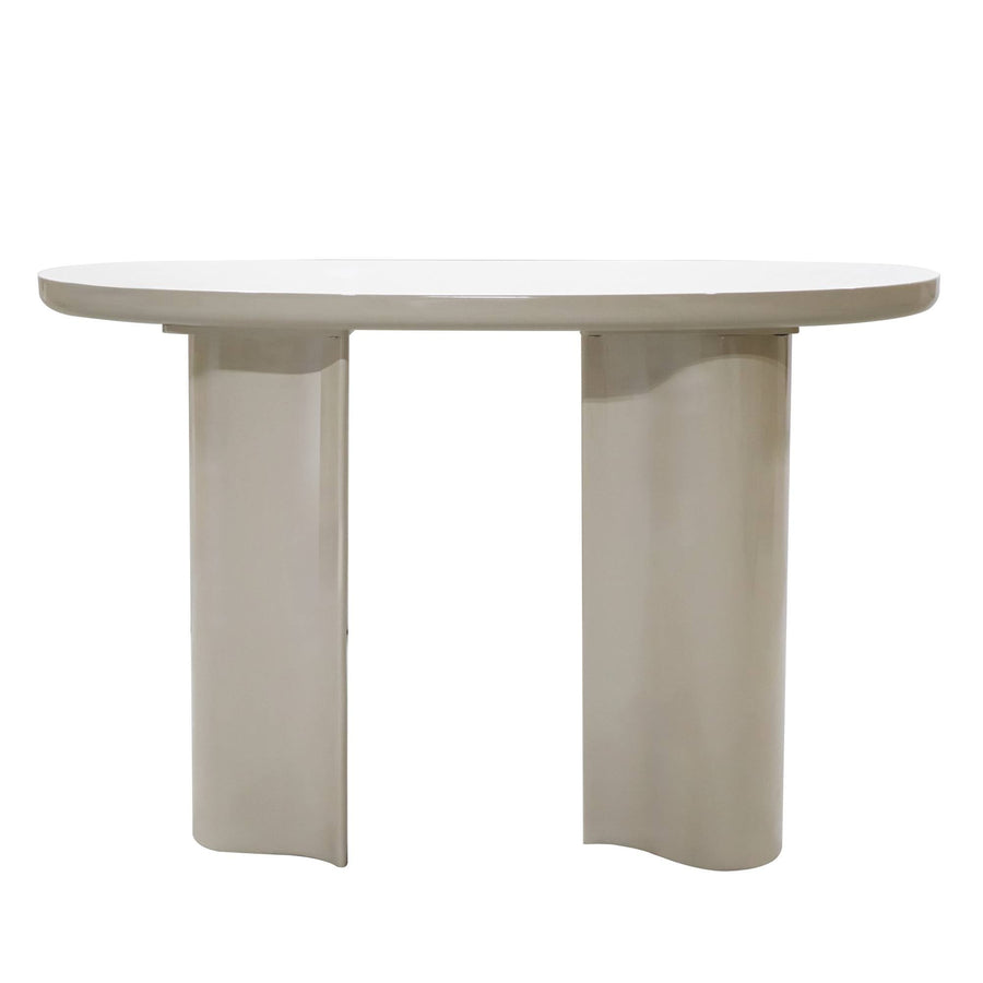 Puro – Konsollbord / skrivebord 120 cm, lys beige, høyglans