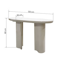 Puro – Konsollbord / skrivebord 120 cm, lys beige, høyglans