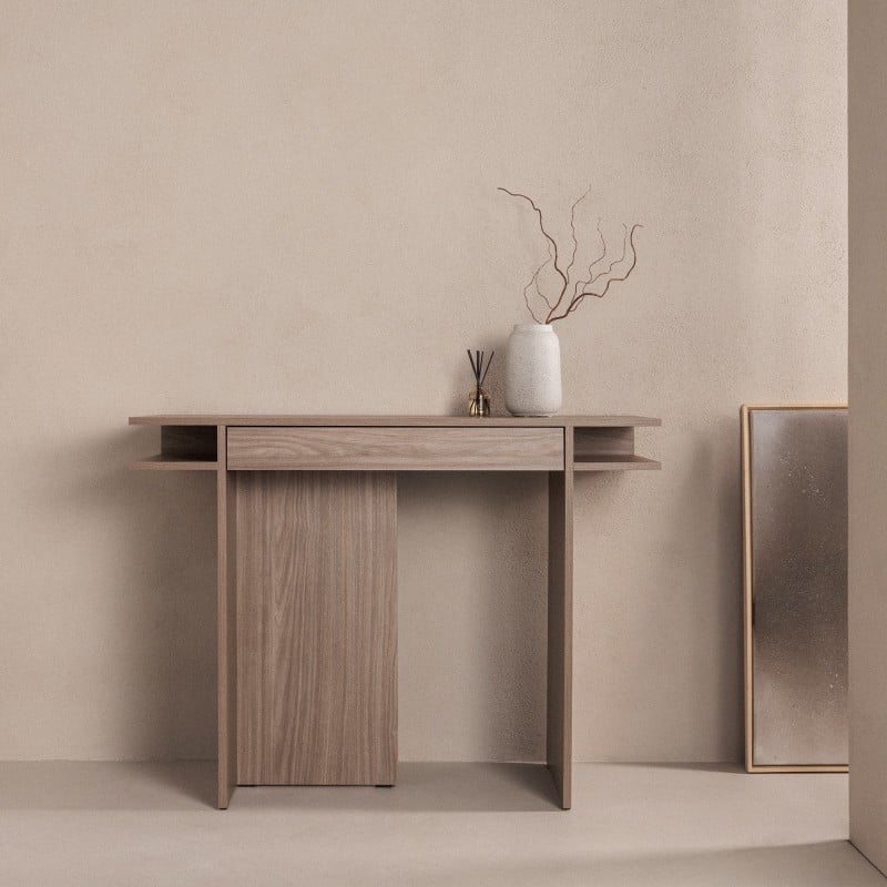 Kanso Skrivebord / Konsoll 120 × 51,8 × 90,1 cm – Pearl Oak Multifunksjonelt Design