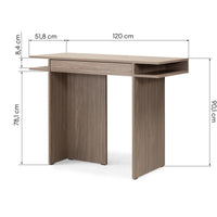 Kanso Skrivebord / Konsoll 120 x 51,8 x 90,1 cm – Pearl Oak Multifunksjonelt Design