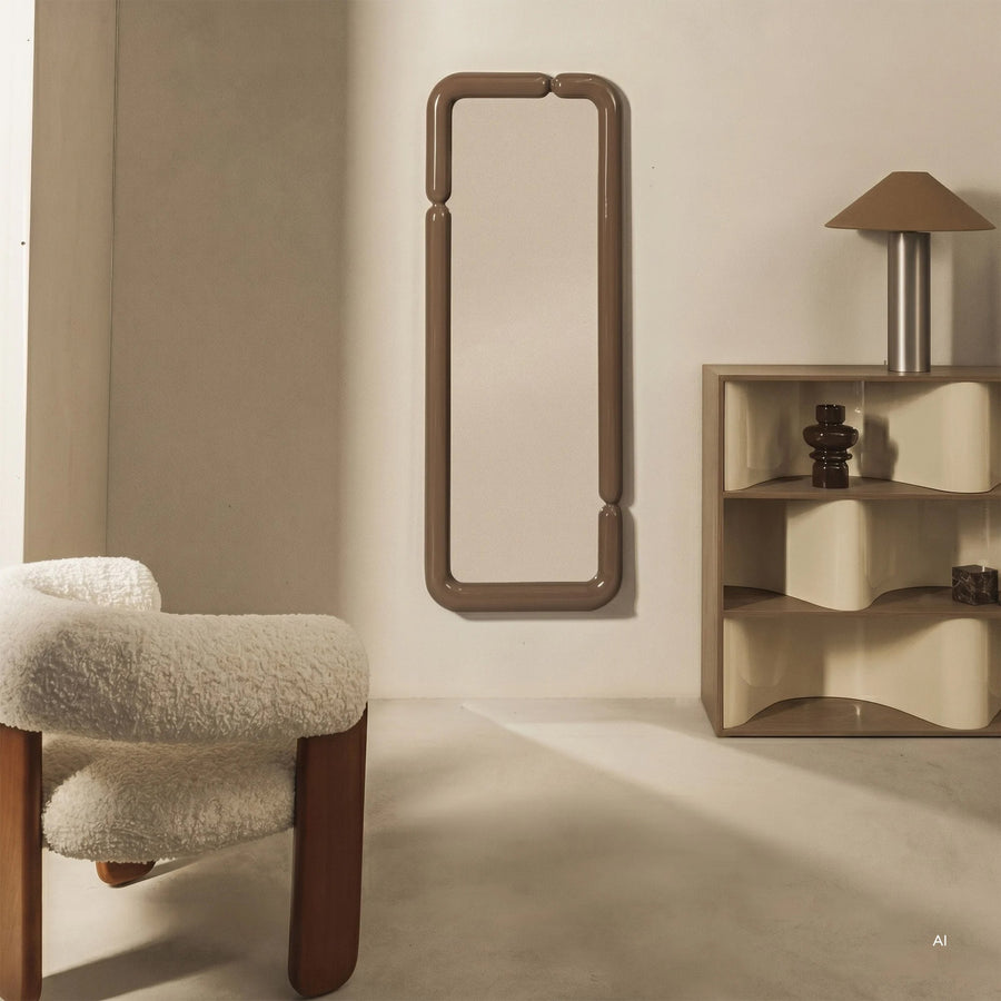 Speil Ava – blankt / lys brun/mokka / 160x60 cm
