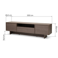 Kanso TV-benk 200 x 45,5 x 55,6 cm – Baltic Storm Oak med Oppbevaring